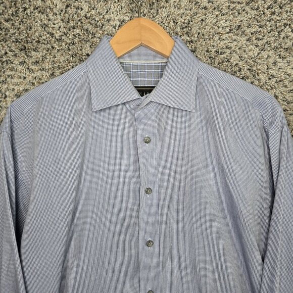 Jos A Bank Reserve Shirt Mens Medium Blue Cotton Silk Button Up Career Casual - Picture 4 of 7